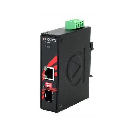 ANTAIRA Compact Industrial Gigabit PoE+ Ethernet-to-Fiber Media Converter IMP-C1000-SFP